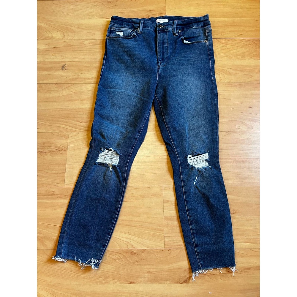 Good American The Good Waist crop raw edge 14 Jeans